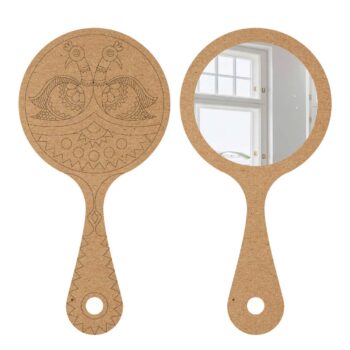 Peacock Madhubani Hand Mirror