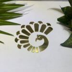 Fancy golden curve peacock acrylic mirror 2