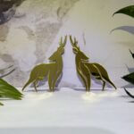 Fancy golden deer right and left acrylic mirror