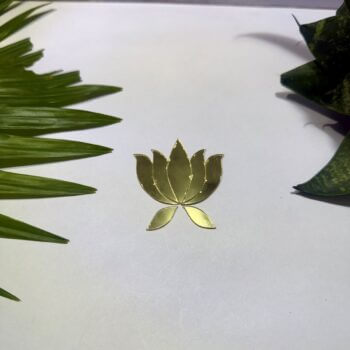 Fancy Golden Lotus Acrylic Mirror