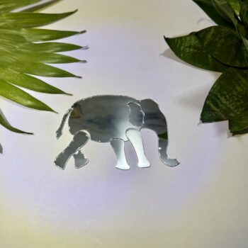 Fancy Silver Right Elephant Acrylic Mirror 7