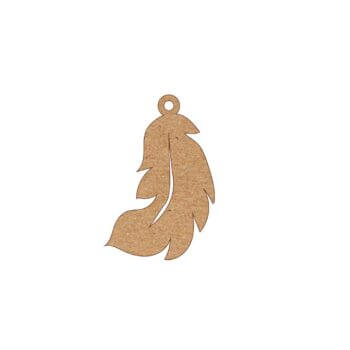 Vintage Wooden Feather Charm