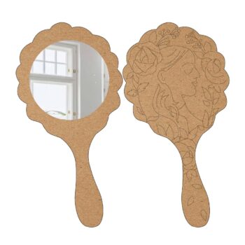Girl And Flower On Hand Mirror