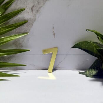Golden Acrylic Mirror Number 7 | Premium Golden Acrylic Mirror Number for Decor & Signage