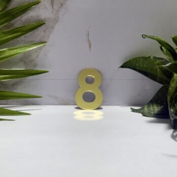 Golden Acrylic Mirror Number 8 | Premium Golden Acrylic Mirror Number for Decor & Signage