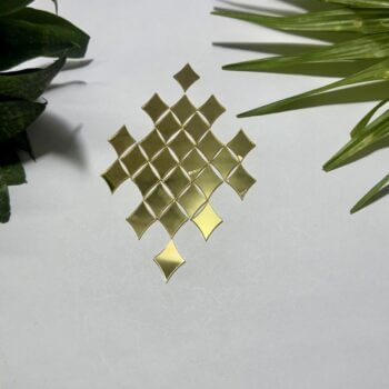 Diamond Shape Golden Acrylic Mirror