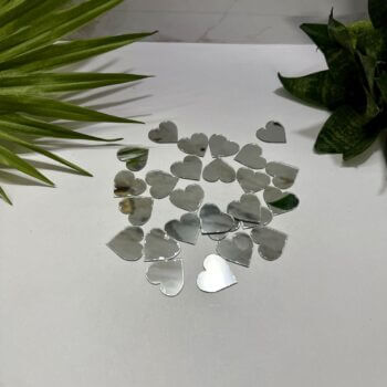 Silver Acrylic Mirror Heart Shape 2