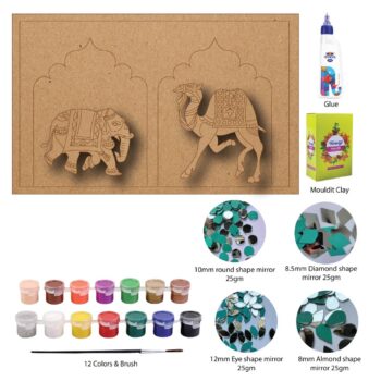 DIY Elephant & Camel Lippan Art Kit