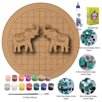 DIY Elephant Pair Lippan Art Kit