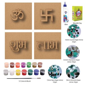 DIY Om Swastik Subh Labh Lippan Art Kit