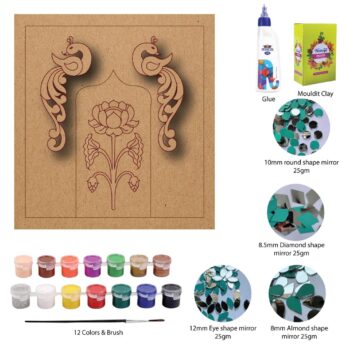 DIY Peacock Floral Pair Lippan Art Kit