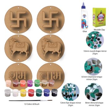 DIY Cow Swastik Subh Labh Lippan Art Kit