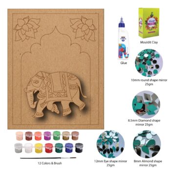 DIY Elephant Jarokha Lippan Art Kit