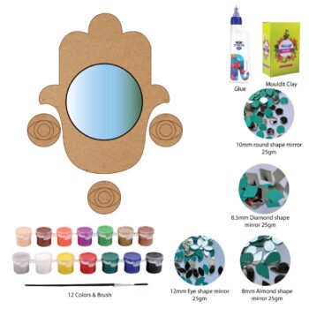 DIY Hamsa Hand Mirror Lippan Art Kit