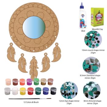 DIY Mirror Dreamcatcher Lippan Art Kit