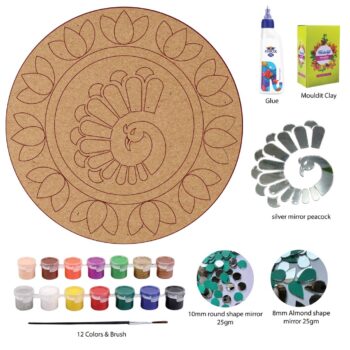 DIY Mirror Peacock Lippan Art Kit